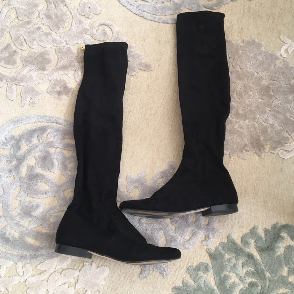 Ivanka Trump Black Suede Knee High Boots 9